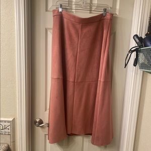 Size 16 Pink Suede Anthropologie Skirt NWT